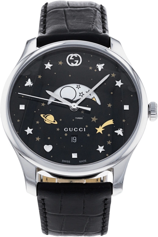 GUCCI,G-Timeless 40mm,40mm,Stainless Steel,Black,Hardlex,Closed,YA126327
