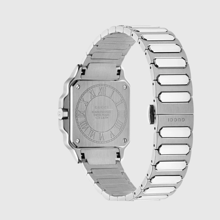 GUCCI,G-Flat 30mm,30mm,Stainless Steel,Black,Quartz,Day,Sapphire,Crystal Glass,811582 I1600 1193
