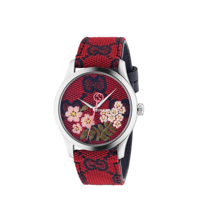 GUCCI,G-Timeless 38mm,38mm,Stainless Steel,Red,Quartz,Sapphire,Round,YA1264171