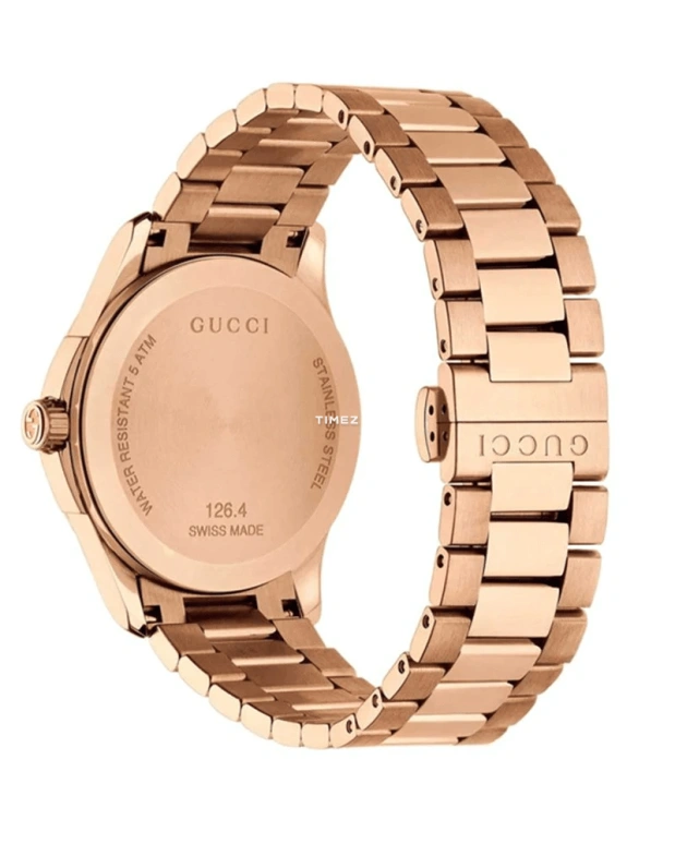 GUCCI,G-Timeless 38mm,38mm,Stainless Steel,Rose,Quartz,Day,Sapphire,Crystal Glass,YA126482