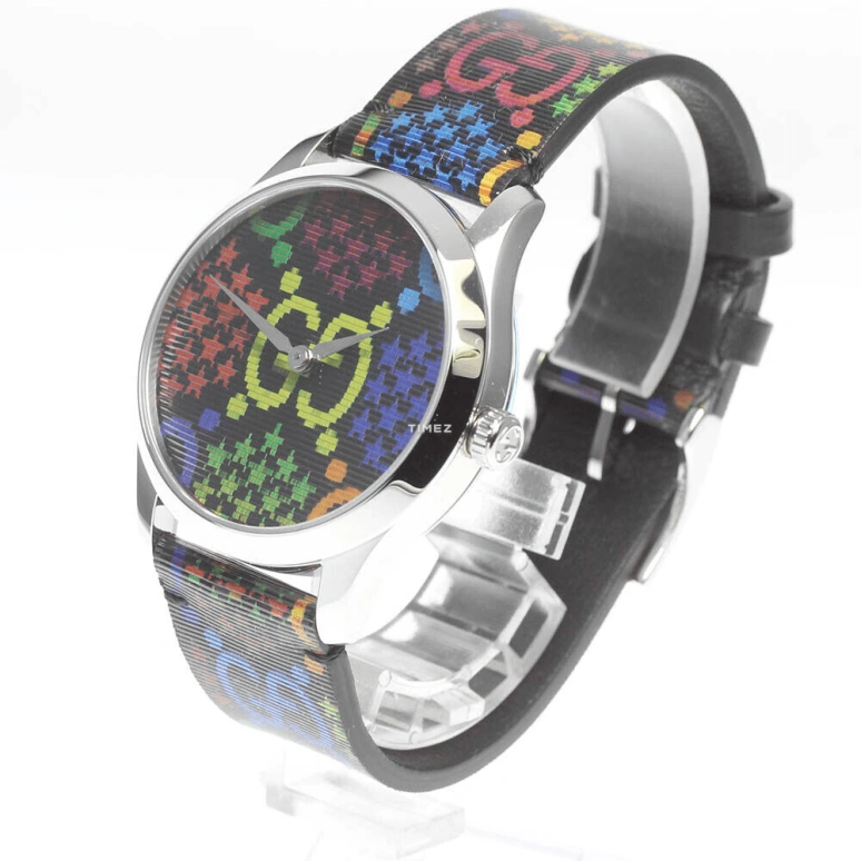 GUCCI,G-Timeless 38mm,38mm,Stainless Steel,Multi-Color,Blue,Quartz,Sapphire,Crystal Glass,Round,YA1264146