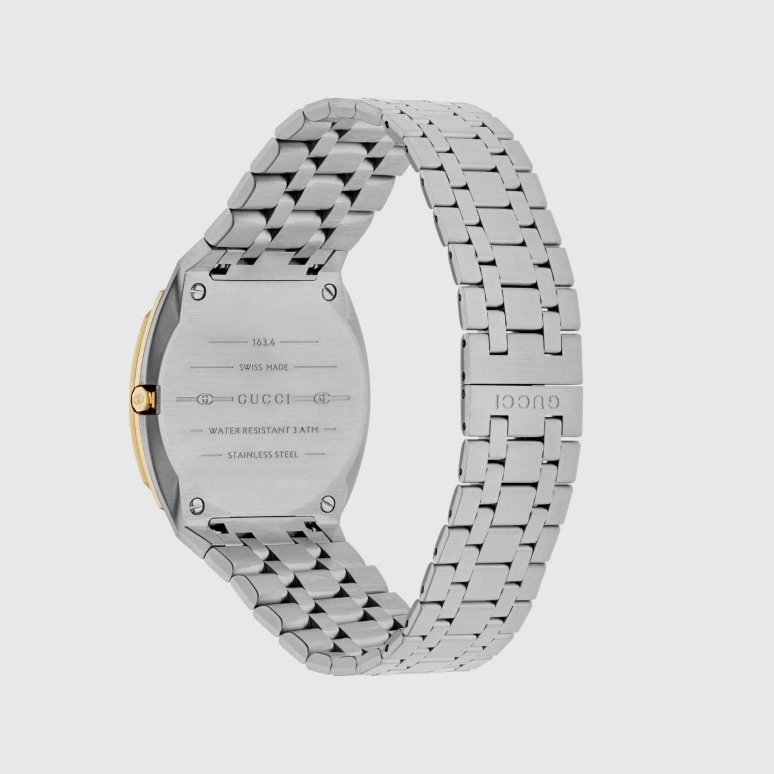 GUCCI,Gucci 25H 34mm,34mm,Stainless Steel,Gold,Quartz,Sapphire,YA163403