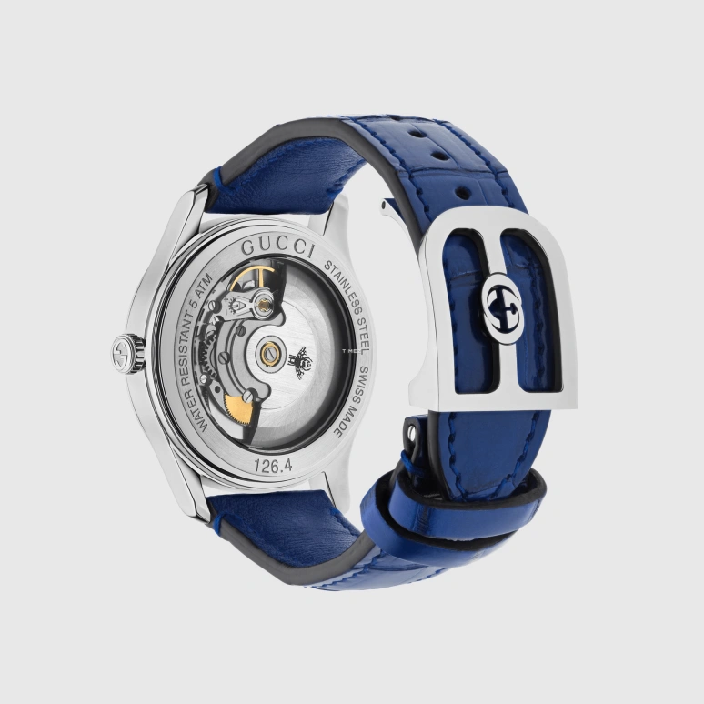 GUCCI,G-Timeless 38mm,38mm,Stainless Steel,Blue,Automatic,Sapphire,Crystal Glass,Round,751898 I18V0 8605
