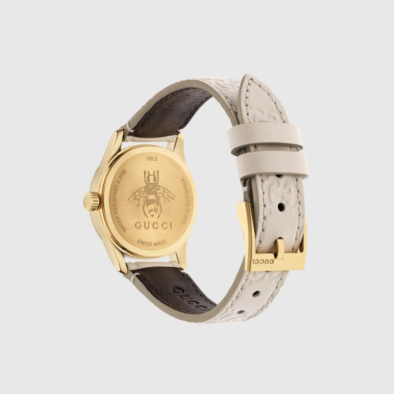 GUCCI,G-Timeless 27mm,27mm,Stainless Steel,Cream,Quartz,Hardlex,Round,YA126580