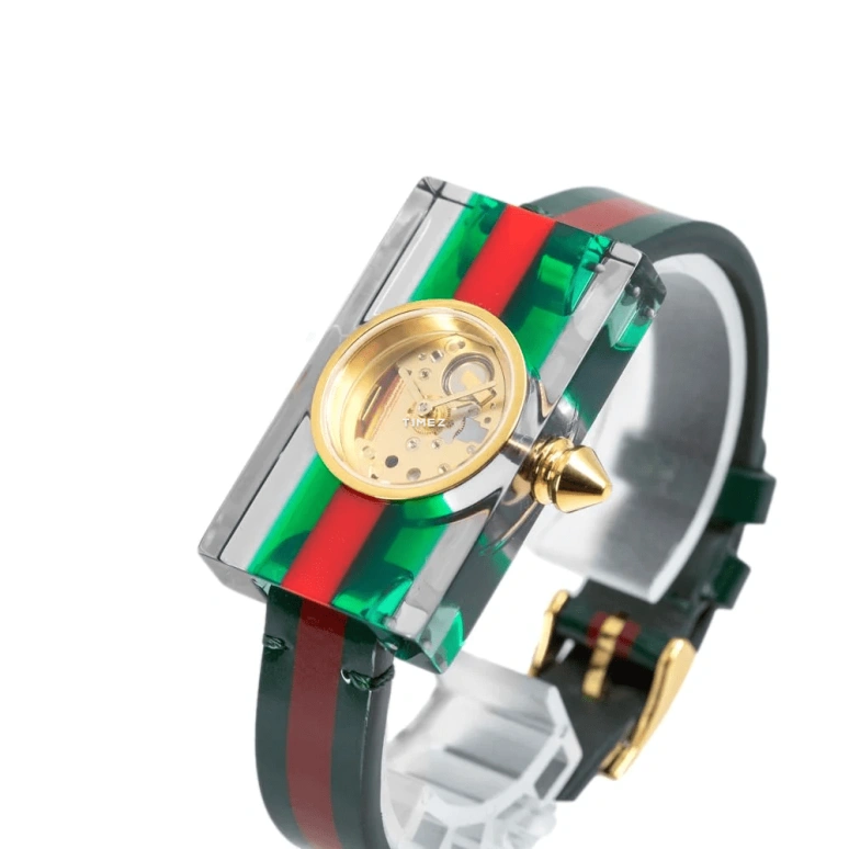 GUCCI,Gucci 24x40mm,24x40mm,Plastic,Gold,Quartz,Sapphire,Rectangular,YA143505