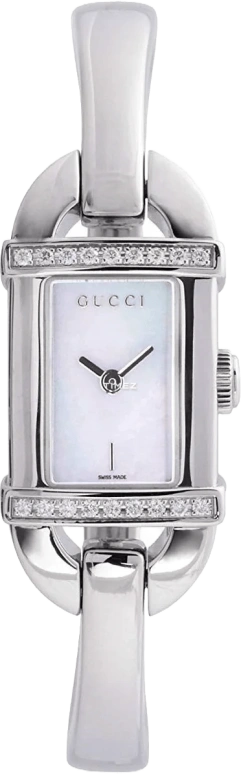 GUCCI,Gucci 17mm,17mm,Stainless Steel,Silver White,Quartz,Sapphire,Crystal Glass,Rectangular,YA068507