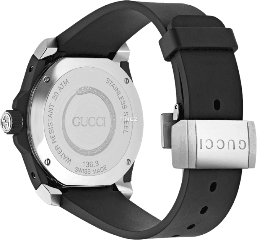 GUCCI,Gucci Dive 40mm,40mm,Stainless Steel,Black,Silver,Automatic,Day,Sapphire,Crystal Glass,YA136323