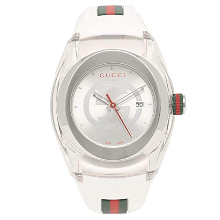 GUCCI,Gucci 36mm,36mm,Stainless Steel,White,Quartz,Day,Sapphire,YA137302