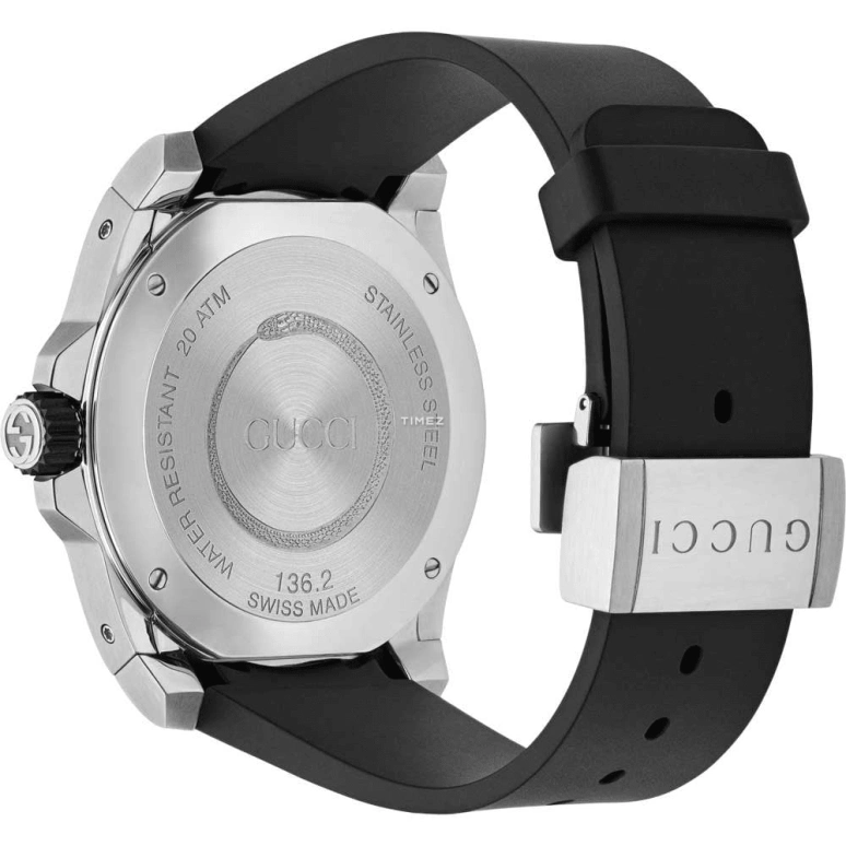 GUCCI,Gucci Dive 45mm,45mm,Stainless Steel,Black,Quartz,Day,Sapphire,Crystal Glass,YA136217