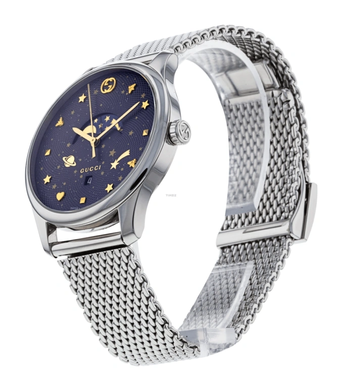 GUCCI,G-Timeless 40mm,40mm,Stainless Steel,Blue,Quartz,Moonphase,Day,YA126328