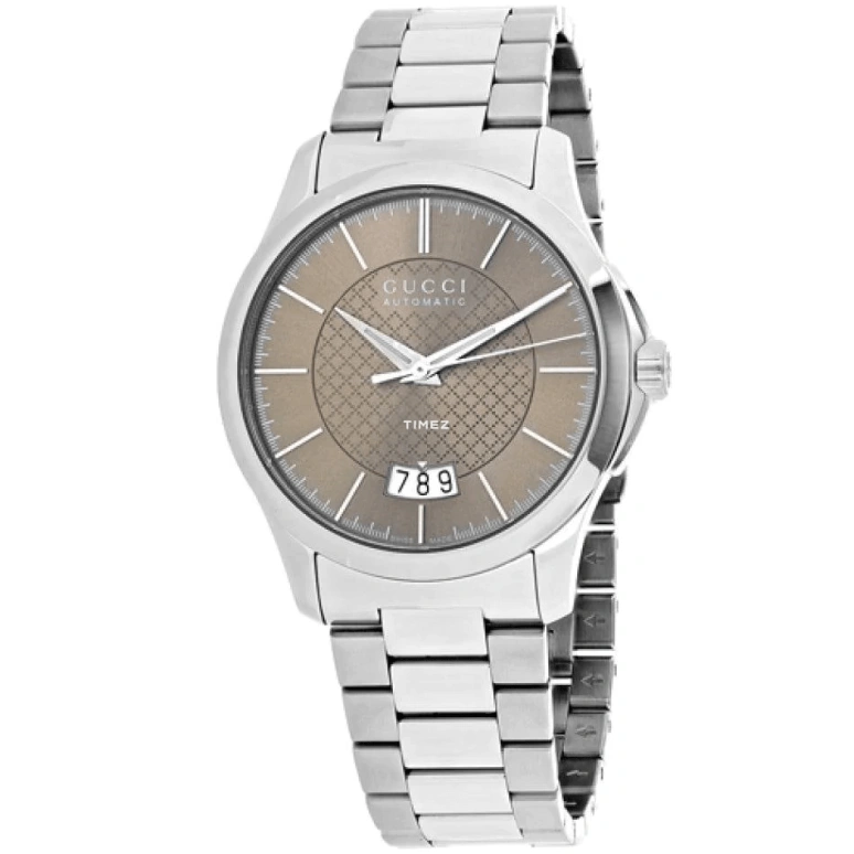 GUCCI,G-Timeless 38mm,38mm,Stainless Steel,Coffee,Brown,Automatic,Day,Sapphire,YA126431