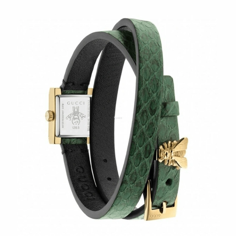 GUCCI,G-Frame 14x18mm,14x18mm,Stainless Steel,White,Quartz,Sapphire,Crystal Glass,Square,YA128525