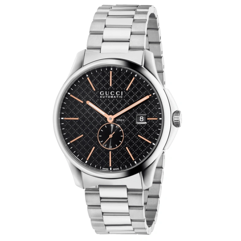 GUCCI,G-Timeless 40mm,40mm,Stainless Steel,Black,Automatic,Day,Sapphire,Crystal Glass,YA126312