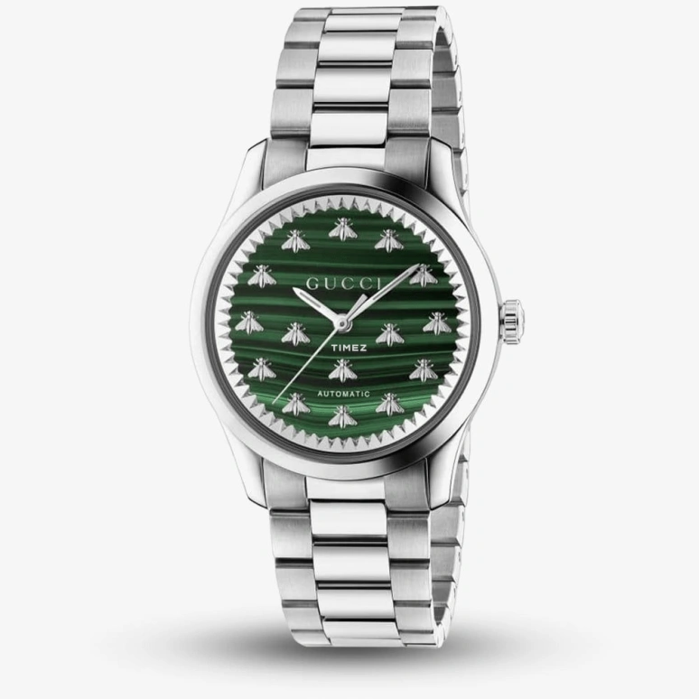GUCCI,Other 38mm,38mm,Stainless Steel,Green,Automatic,Sapphire,Crystal Glass,Round,YA1264176