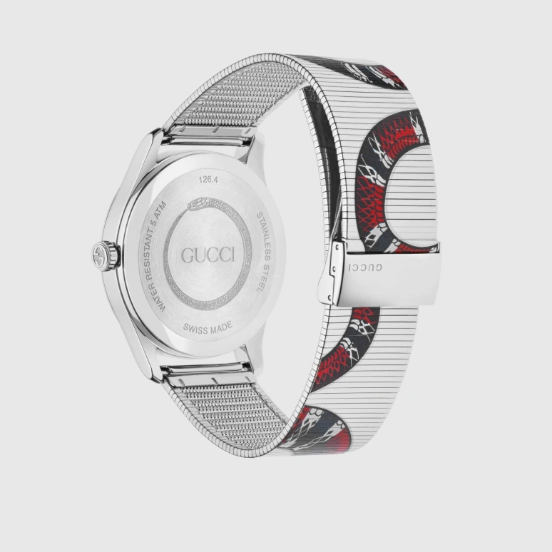 GUCCI,G-Timeless 38mm,38mm,Stainless Steel,Silver,Sapphire,Crystal Glass,YA1264123