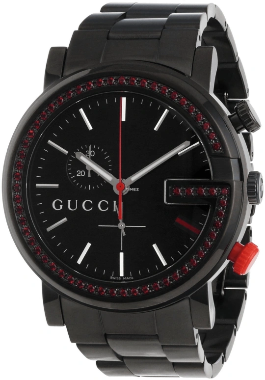 GUCCI,G-Chrono 44mm,44mm,Stainless Steel,Black,Quartz,Chronograph,Sapphire,Crystal Glass,YA101348