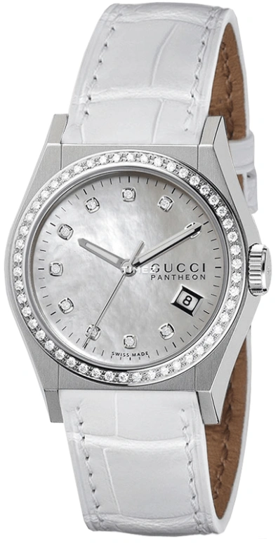GUCCI,Pantheon 36mm,36mm,Stainless Steel,White,Quartz,Day,Sapphire,Crystal Glass,200334 J6670 1461