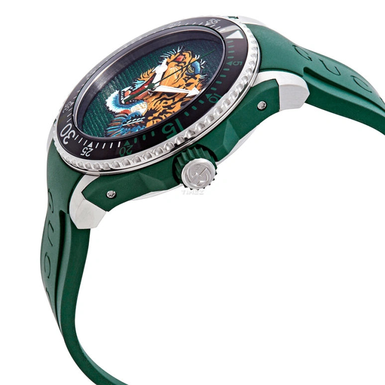 GUCCI,Gucci Dive 40mm,40mm,Stainless Steel,Green,Quartz,Sapphire,Crystal Glass,Round,YA136316