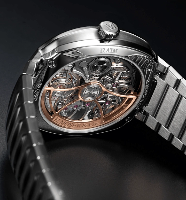 H. Moser & Cie,Streamliner 40mm,40mm,Stainless Steel,Black,Automatic,Tourbillon,72hours,6814,6814-1201