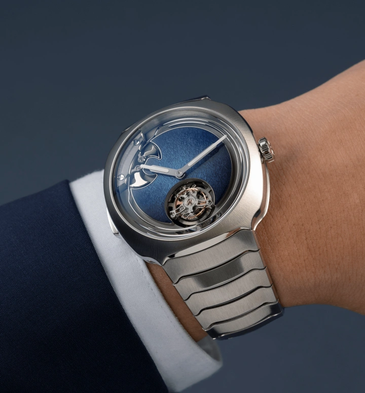 H. Moser & Cie,Streamliner 42.30mm,42.30mm,Stainless Steel,Blue,Handwound,Tourbillon,Minute Repeater,6905,6905-1200