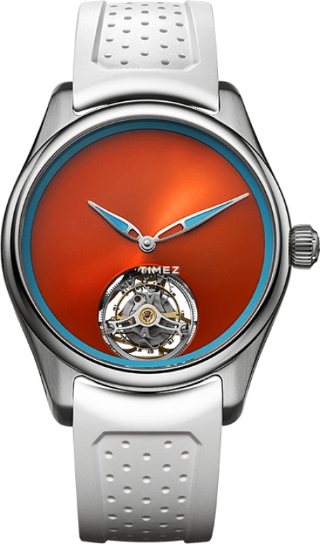H. Moser & Cie,Pioneer 40mm,40mm,Stainless Steel,Orange,Automatic,Tourbillon,72hours,3805,3805-1200