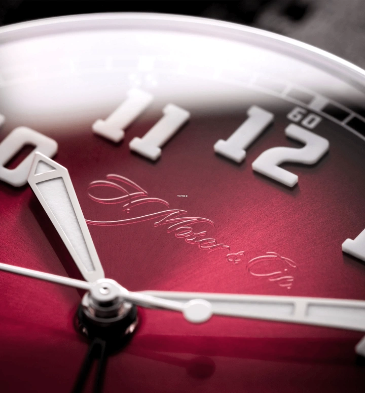 H. Moser & Cie,Heritage 42mm,42mm,Stainless Steel,Burgundy,Automatic,Day,Dule Time,8809,8809-1200