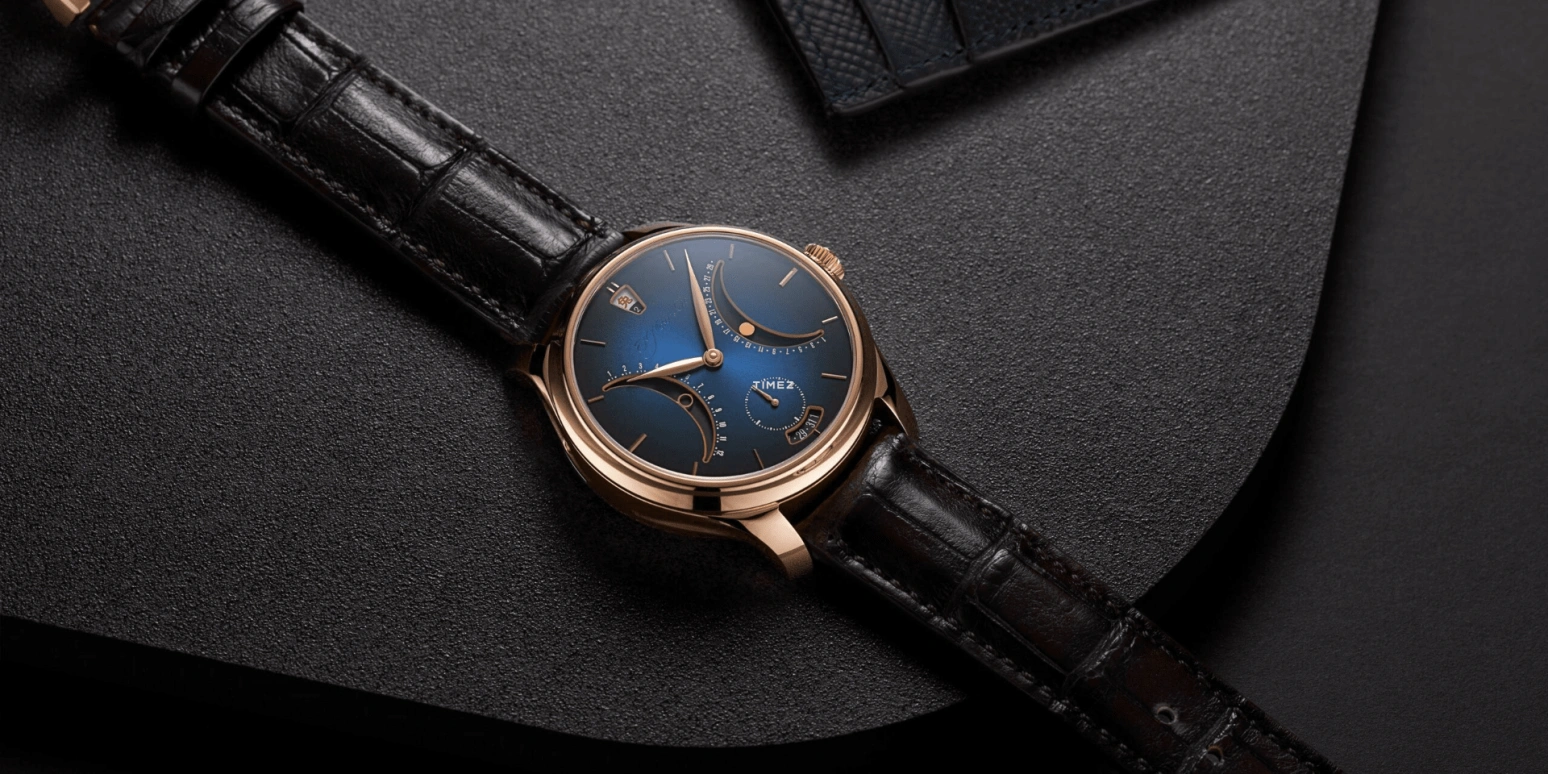 H. Moser & Cie,Other 40mm,40mm,Rose Gold,Blue,Automatic,Moonphase,Day,Chinese Calendar,1210,1210-0400
