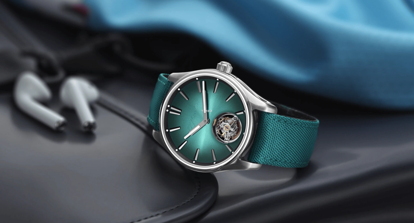 H. Moser & Cie,Pioneer 42.80mm,42.80mm,Stainless Steel,Green,Automatic,Tourbillon,72hours,3804,3804-1205