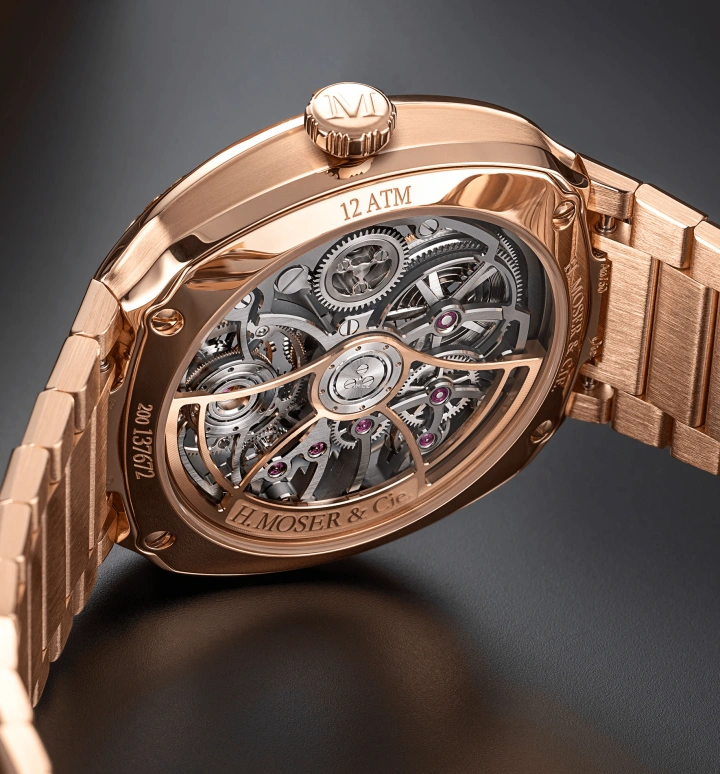 H. Moser & Cie,Streamliner 40mm,40mm,Red Gold,Grey,Automatic,Tourbillon,72hours,6814,6814-0401