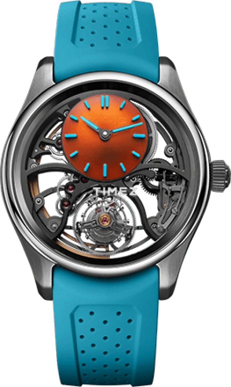 H. Moser & Cie,Pioneer 42.80mm,42.80mm,Stainless Steel,Orange,Automatic,Tourbillon,72hours,3811,3811-1203
