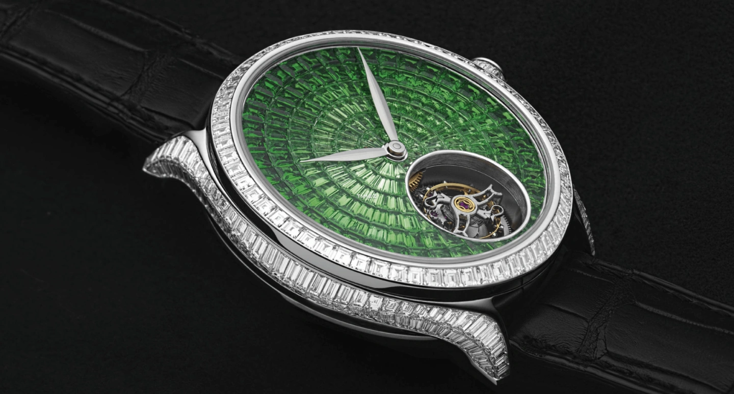 H. Moser & Cie,Endeavour 43.30mm,43.30mm,White Gold,Green,Automatic,Tourbillon,Sapphire,1804,1804-0205