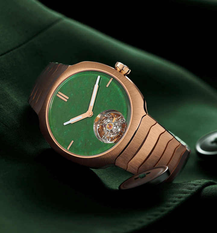H. Moser & Cie,Streamliner 40mm,40mm,Red Gold,Green,Automatic,Tourbillon,72hours,6804,6804-0406