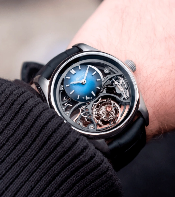 H. Moser & Cie,Pioneer 42.80mm,42.80mm,Stainless Steel,Blue,Automatic,Tourbillon,72hours,3811,3811-1200