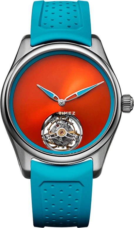 H. Moser & Cie,Pioneer 40mm,40mm,Stainless Steel,Orange,Automatic,Tourbillon,72hours,3805,3805-1200