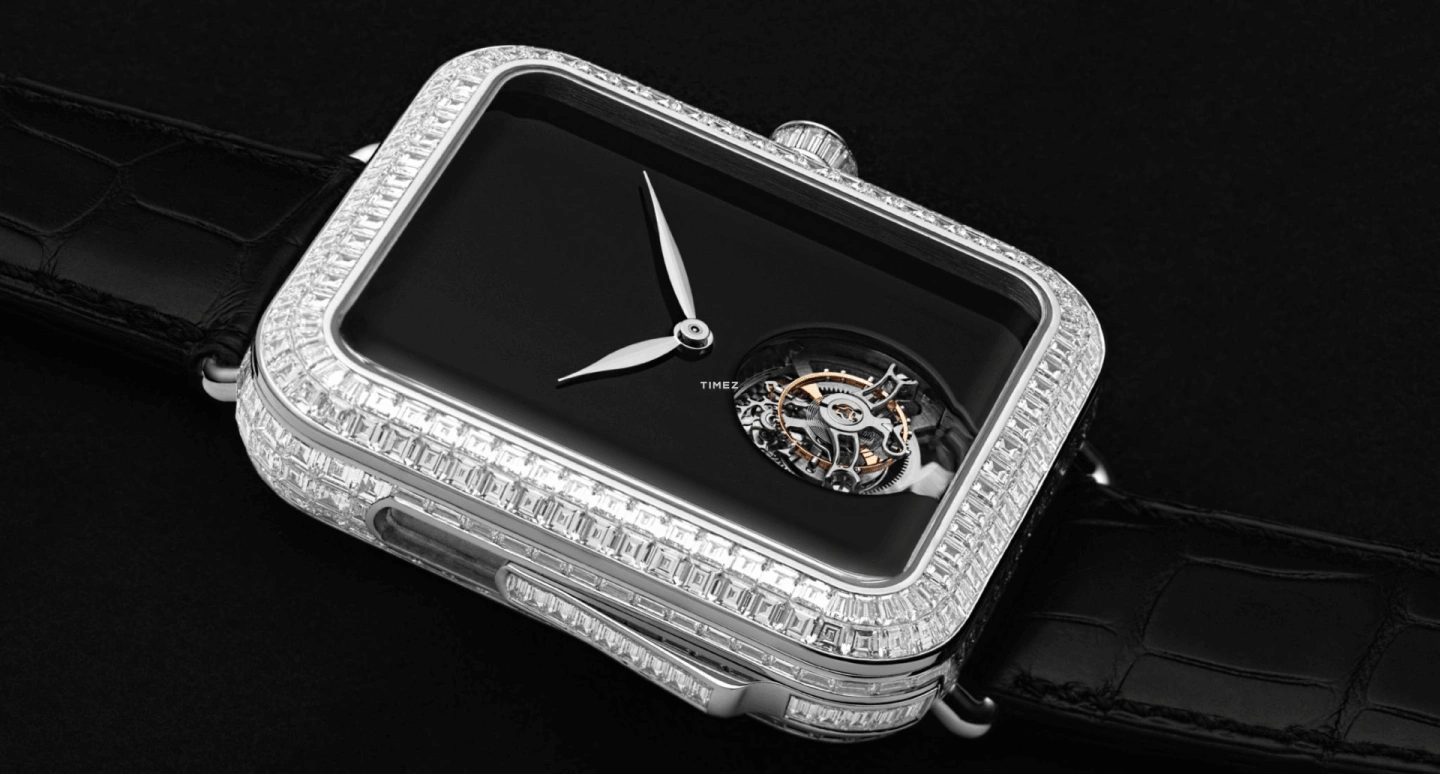 H. Moser & Cie,Other 48x42mm,48x42mm,White Gold,Black,Handwound,Tourbillon,Minute Repeater,5901,5901-0206