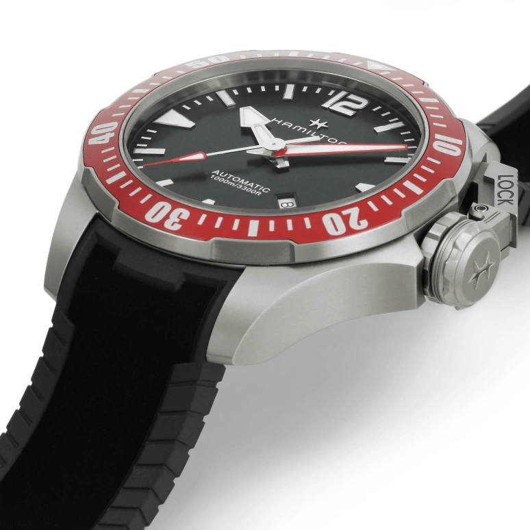 Hamilton,Khaki Navy 46mm,46mm,Titanium,Grey,Automatic,Date,80hours,H77805335