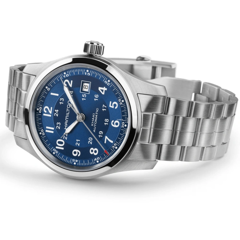 Hamilton,Khaki Field 42mm,42mm,Stainless Steel,Blue,Automatic,Day,80hours,H70605140