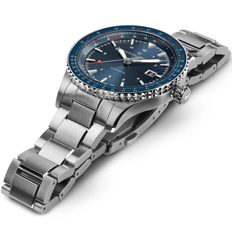 Hamilton,Khaki Aviation 42mm,42mm,Stainless Steel,Blue,Automatic,Day,80hours,H76645140