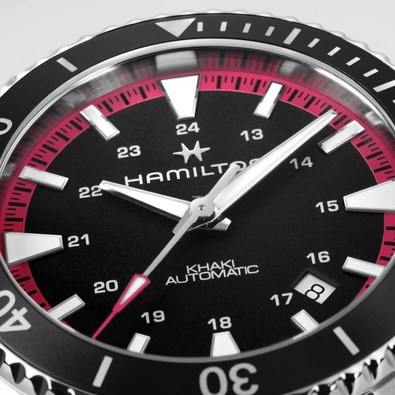 Hamilton,Khaki Navy 40mm,40mm,Stainless Steel,Black,Automatic,Day,80hours,H82395330