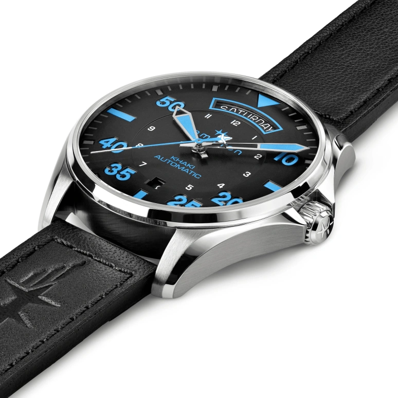 Hamilton,Khaki Aviation 42mm,42mm,Stainless Steel,Black,Automatic,Date,Day,H64625731