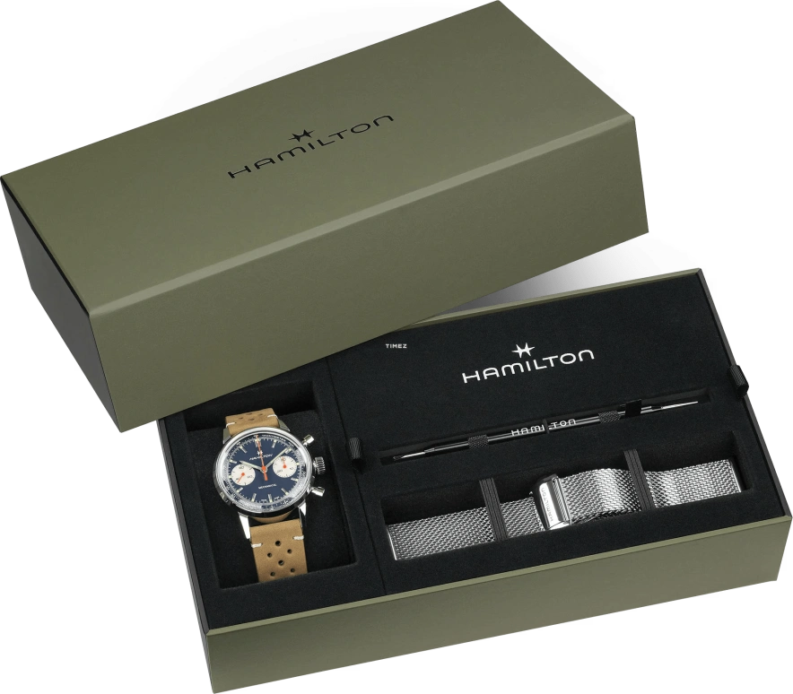 Hamilton,American Classic 40mm,40mm,Stainless Steel,Blue,Handwound,Chronograph,60hours,H38429541