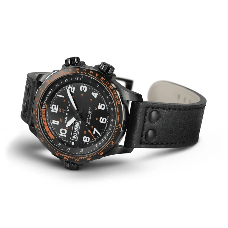 Hamilton,Khaki Aviation 45mm,45mm,Stainless Steel,Black,Automatic,Chronograph,Date,Day,H77785733