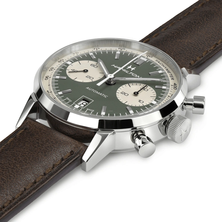 Hamilton,American Classic 40mm,40mm,Stainless Steel,Green,Automatic,Chronograph,Date,H38416560
