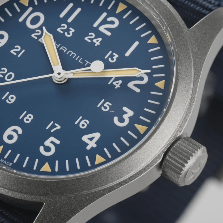 Hamilton,Khaki Field 38mm,38mm,Stainless Steel,Blue,Handwound,80hours,In-house Caliber,H69439940