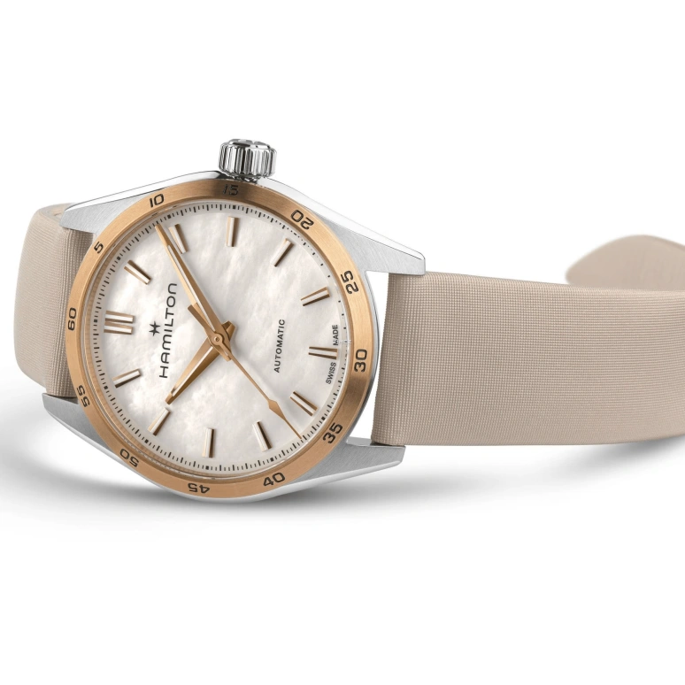 Hamilton,Jazzmaster 34mm,34mm,Stainless Steel,White,Automatic,Sapphire,Crystal Glass,Round,H36125890