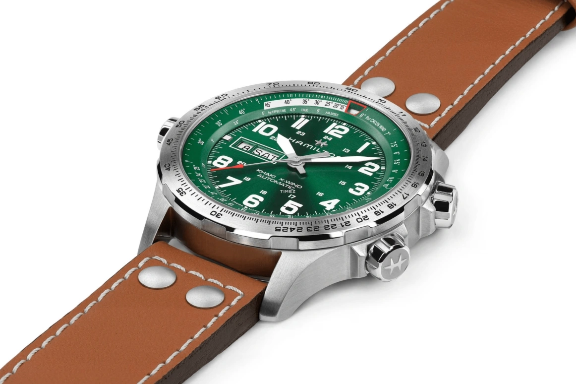 Hamilton,Khaki Aviation 45mm,45mm,Stainless Steel,Green,Automatic,Date,Day,H77735560