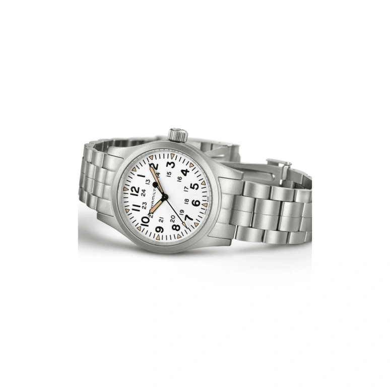 Hamilton,Khaki Field 38mm,38mm,Stainless Steel,White,Handwound,Day,80hours,H69439111