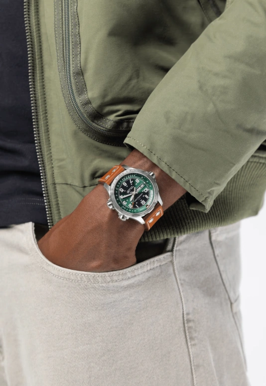 Hamilton,Khaki Aviation 45mm,45mm,Stainless Steel,Green,Automatic,Date,Day,H77735560