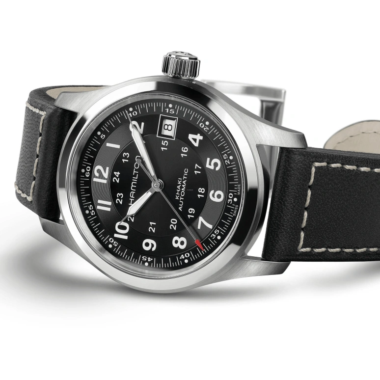 Hamilton,Khaki Field 38mm,38mm,Stainless Steel,Black,Automatic,Date,80hours,H70455733