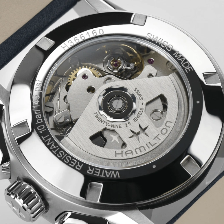 Hamilton,Jazzmaster 42mm,42mm,Stainless Steel,Blue,Automatic,Chronograph,Day,H36616640
